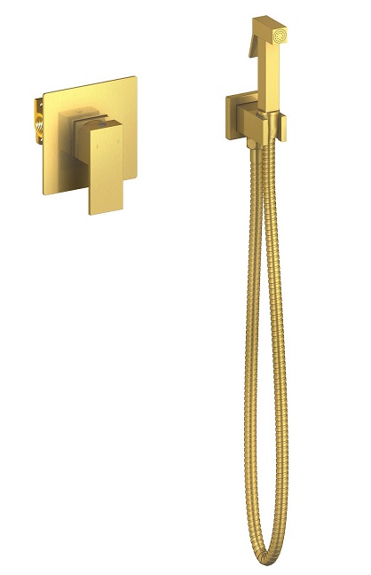 Смеситель Timo Selene 2089/17SM встроенный, с гигиеническим душем, золото матовое