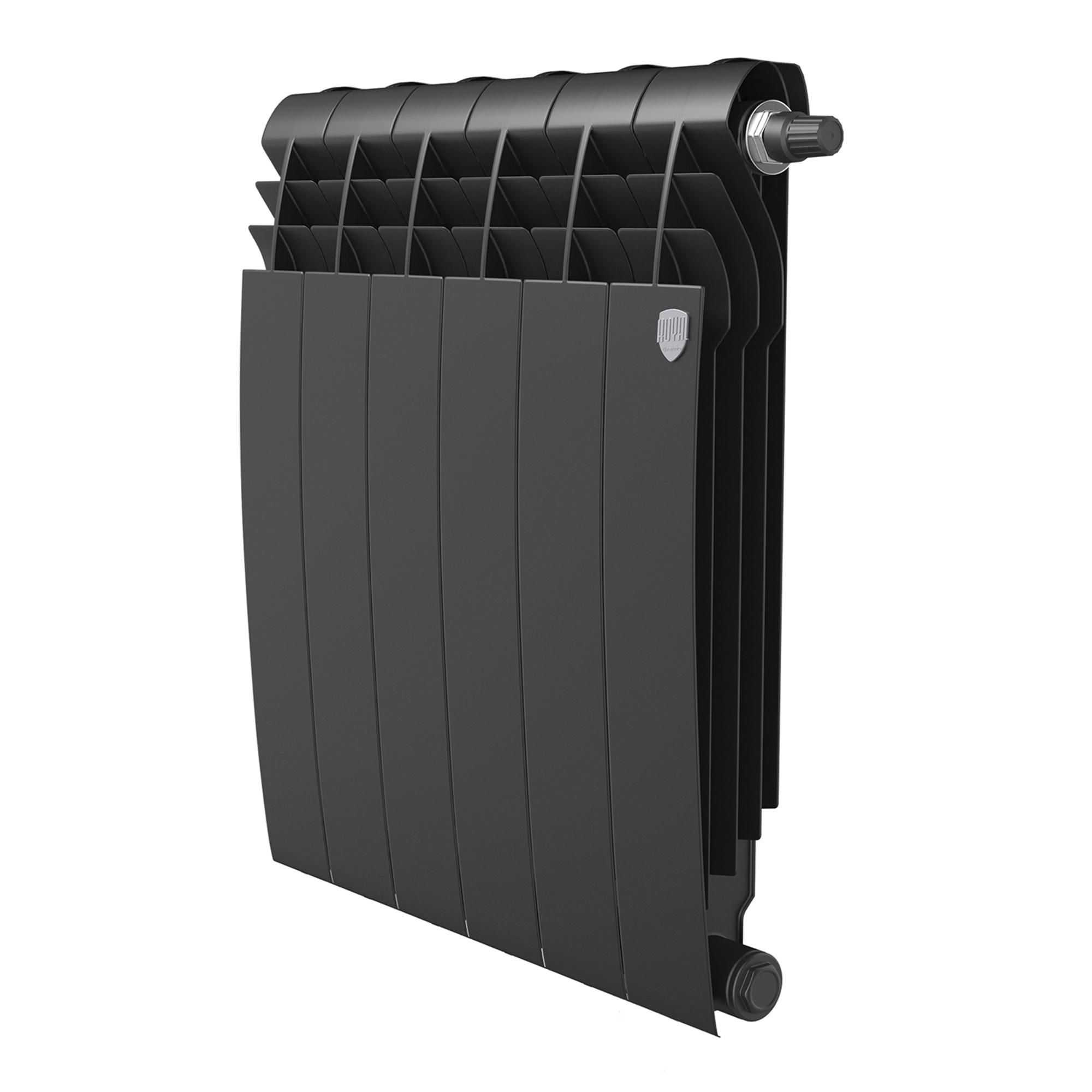 Радиатор биметаллический Royal Thermo BiLiner 500 VDR, 6 секций, нижнее правое подключение, черный (Noir Sable)