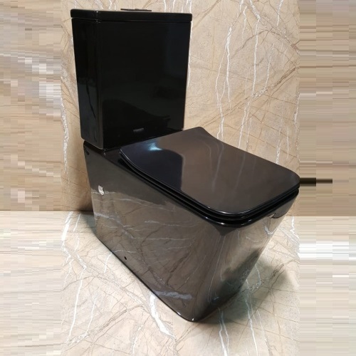 Унитаз-компакт CeramaLux NS-2170-18 безободковый, сиденье микролифт, черный