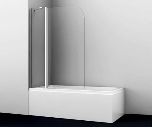 Шторка на ванну Wasserkraft Leine 35P02-110 Fixed 110x140, стекло прозрачное / профиль серебро
