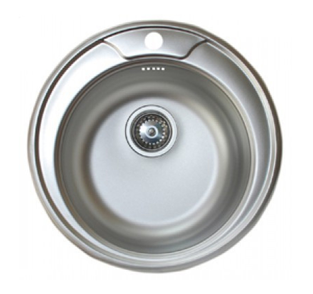Мойка кухонная Sinklight D 510x160 (0,6), круглая, с сифоном, крепежом и уплотнителем, нержавеющая сталь / глянцевая