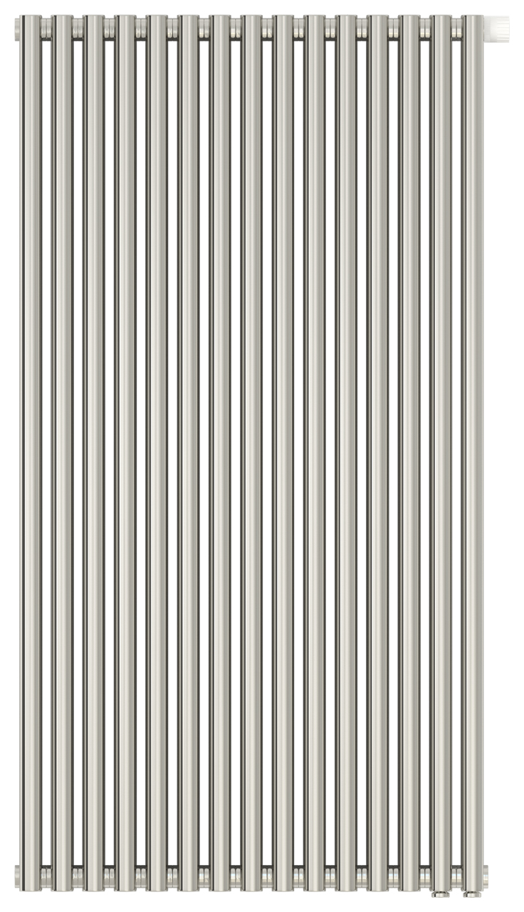Радиатор стальной Сунержа Эстет-00 EU50 1200х675 15 секций, двухрядный нижнее левое/правое, зеркально полированная нержавеющая сталь