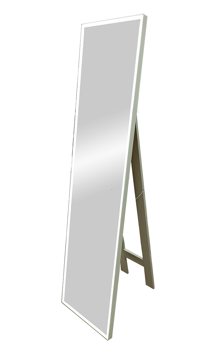 Зеркало Continent Tower 450x1750 напольное с LED подсветкой, алюминиевая рамка