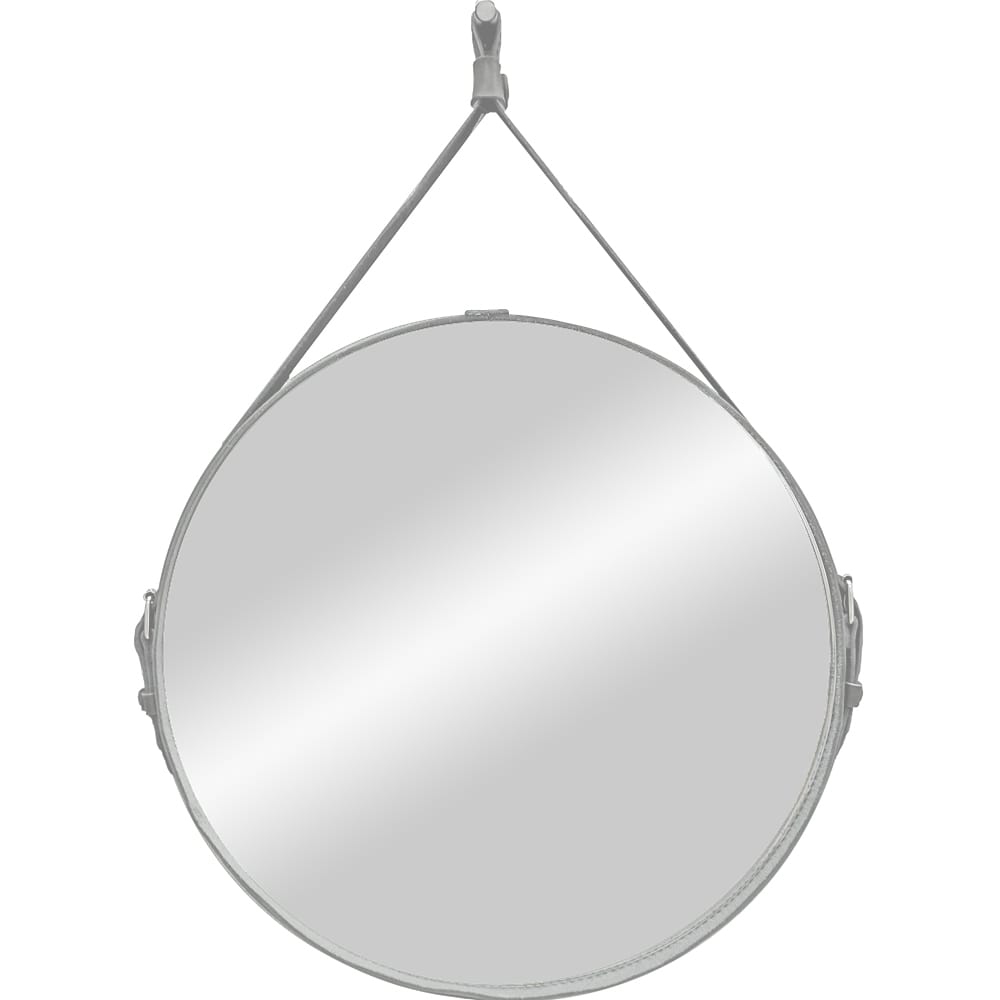 Зеркало Continent Ритц White D500 круглое, кожаный ремень, белый