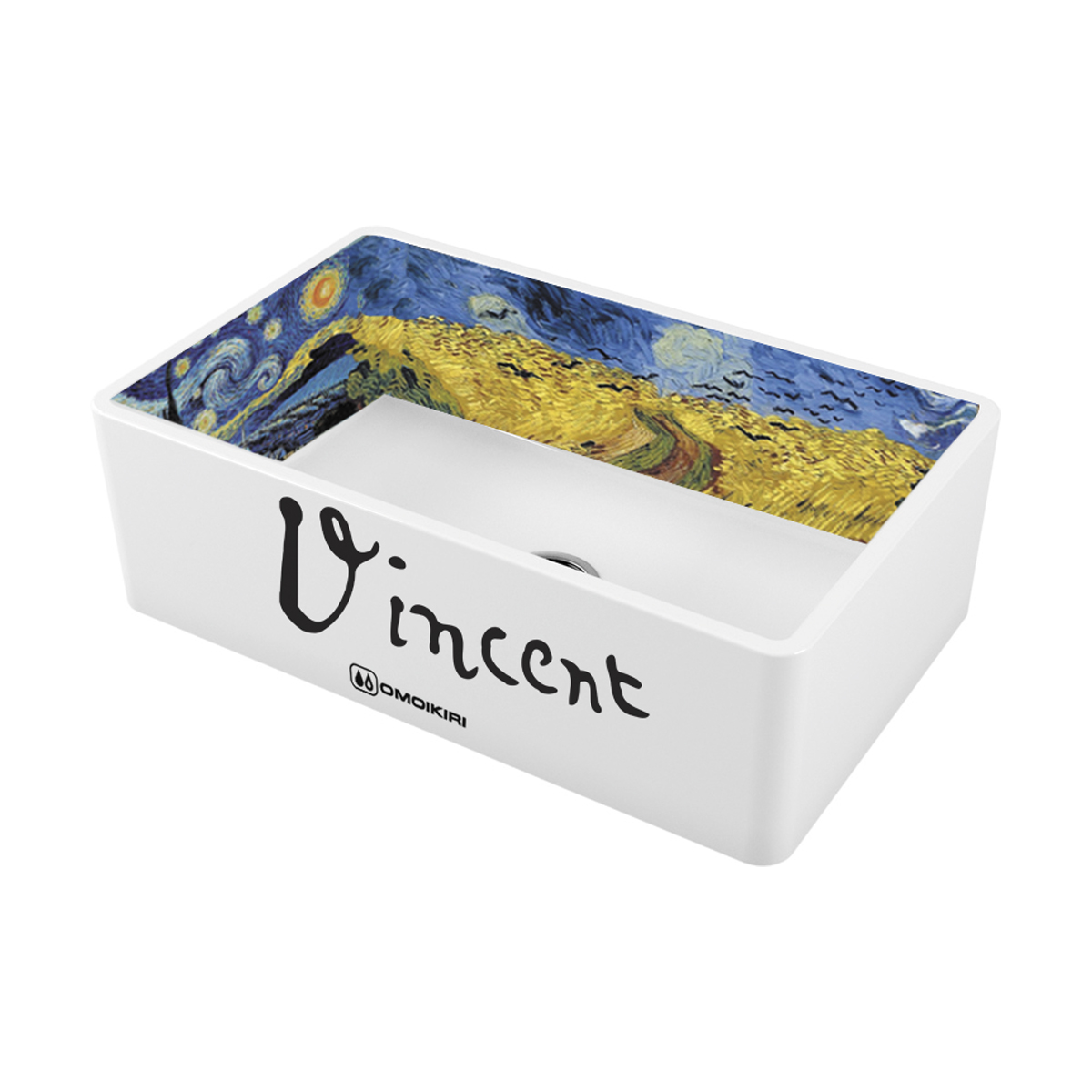 Мойка кухонная Omoikiri Mikura 76-Vangogh natceramic / white