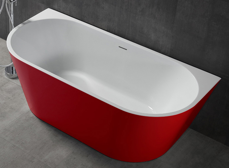 Ванна акриловая Abber AB9216-1.7R 170x80 белый/красный