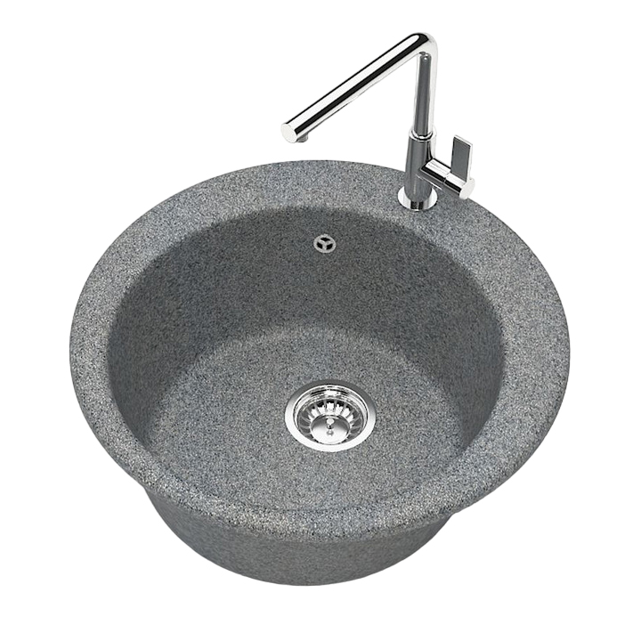 Мойка кухонная Santegro SZ030-475/Q8 круглая, D475 мм, темно-серый матовый