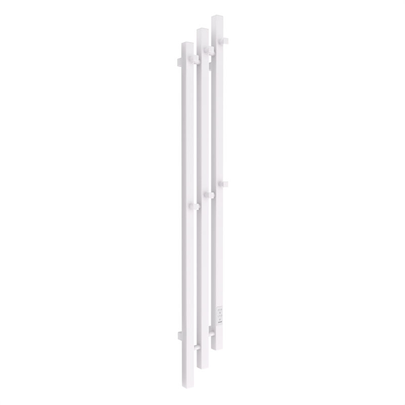 Полотенцесушитель электрический Melodia Etude Cascade Ferrum 150x15 П3, 8 крючков, белый