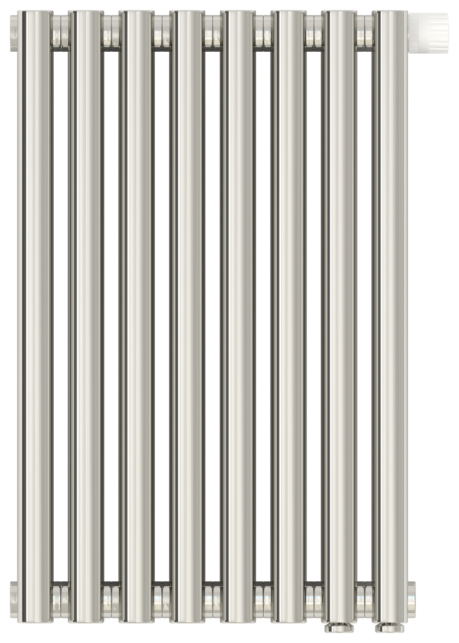 Радиатор стальной Сунержа Эстет-11 EU50 500х360 8 секций, двухрядный нижнее левое/правое, зеркально полированная нержавеющая сталь