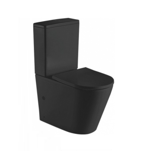 Унитаз-компакт CeramaLux NS-2178-18 безободковый, сиденье микролифт, черный