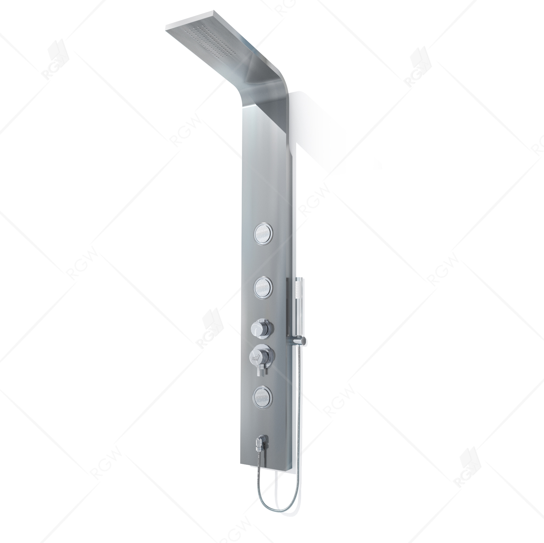 Душевая панель RGW Shower Panels SP-04 гидромассажная, смеситель, верхний и ручной душ, без излива, хром