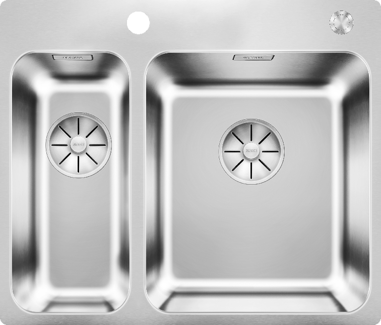 Мойка кухонная Blanco Solis 340/180-IF/A с отводной арматурой, чаша справа, полированная сталь