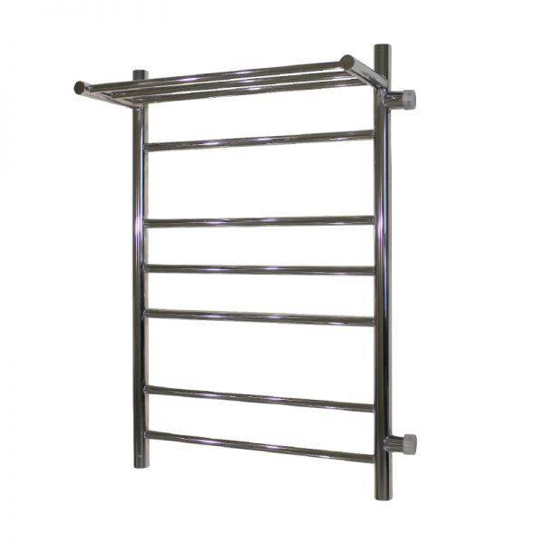 Полотенцесушитель водяной Melodia Shelf 50x80x1" П6 (1x3x2), м/о 60, боковое подключение правое, с полкой, хром глянцевый