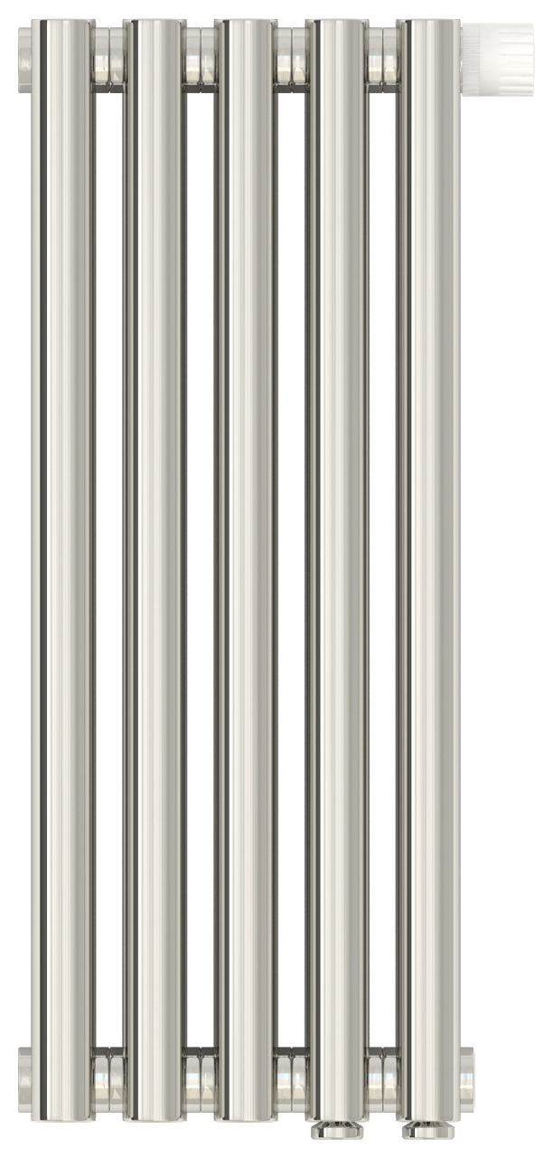 Радиатор стальной Сунержа Эстет-0 EU50 500х225 5 секций, однорядный нижнее правое, зеркально полированная нержавеющая сталь