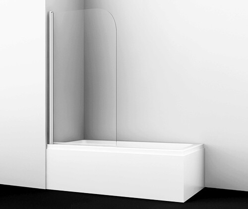 Шторка на ванну Wasserkraft Leine 35P01-80 80x140, стекло прозрачное / профиль серебро