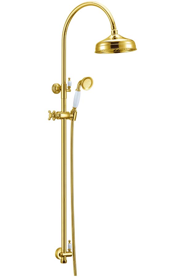 Душевая стойка Boheme Imperiale 402 с верхним душем (20 см) золото