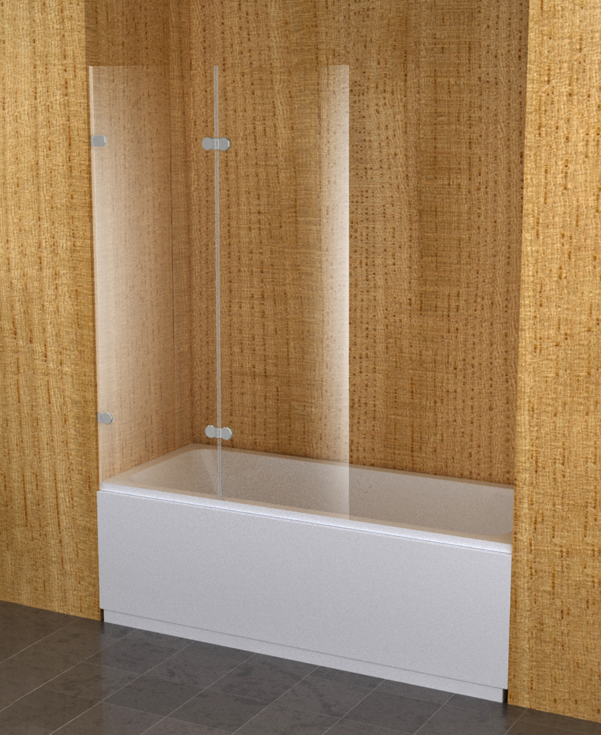 Шторка на ванну Avek Fort V, 100x140, стекло прозрачное, профиль хром