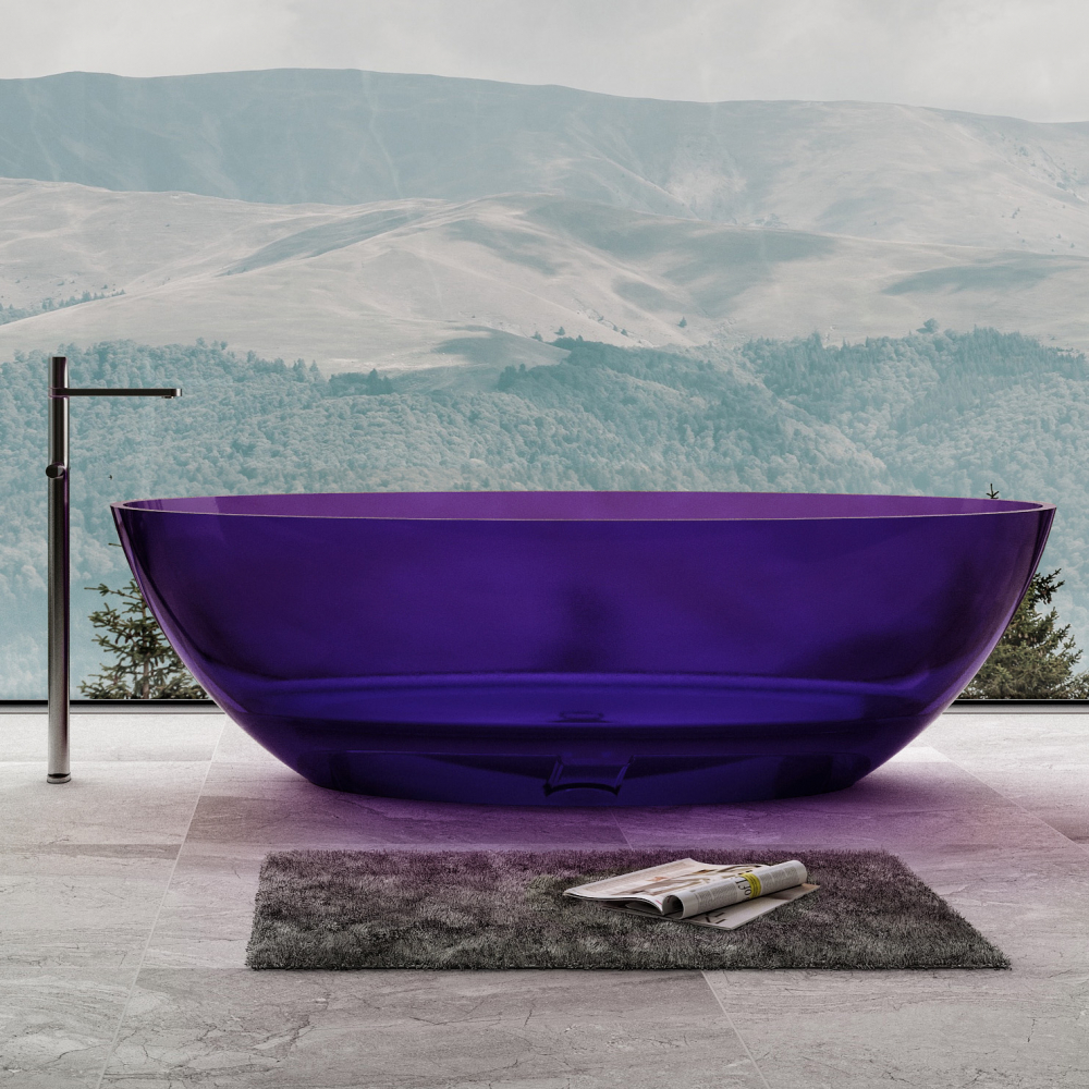 Ванна прозрачная Abber Kristall AT9702Amethyst 180x85, фиолетовый