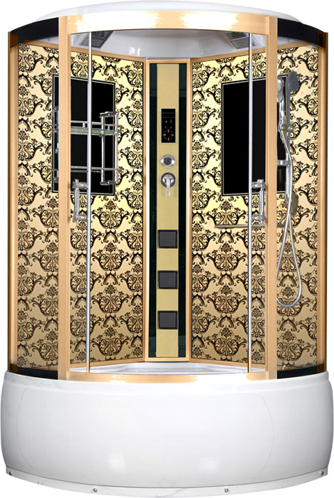 Душевая кабина Niagara Lux 7744G 120x120 см, стекло прозрачное / профиль золото