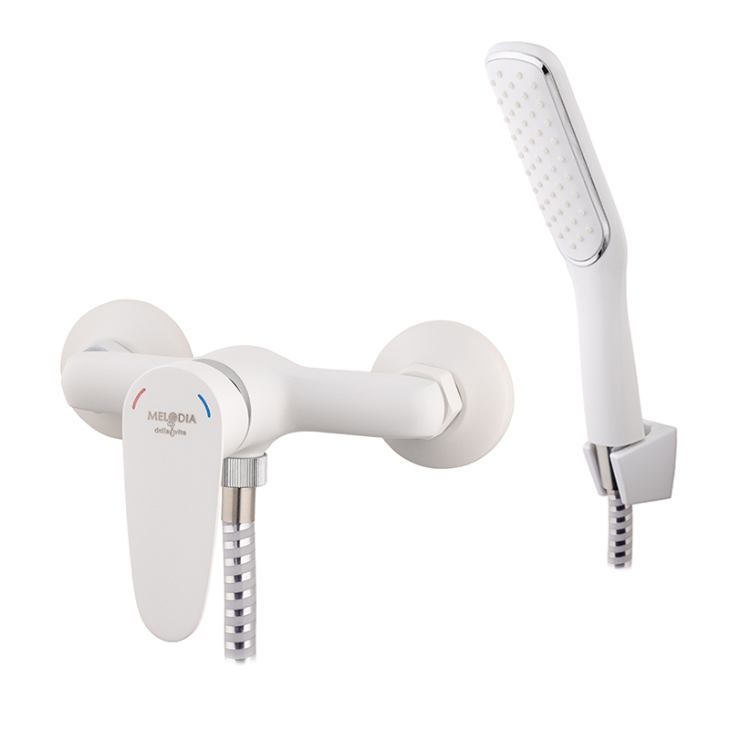 Смеситель Melodia Moderno MDV35151wt для душа, без излива, с гигиеническим душем, белый матовый