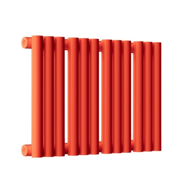 Радиатор стальной Empatiko Takt S1-472-200 Scarlet Red 472x236 12 секций, вертикальный 1-трубчатый, боковое подключение, красный рябиновый