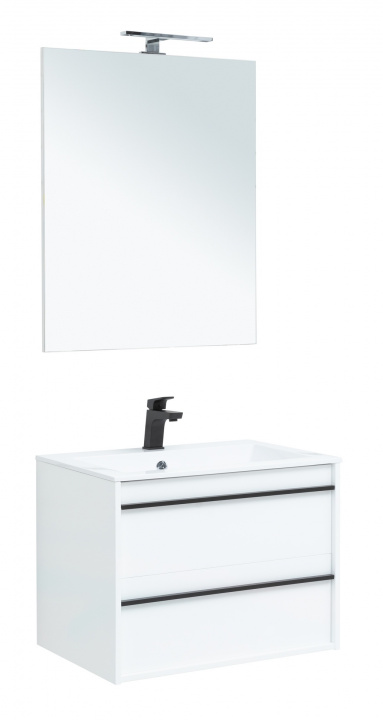 Комплект мебели для ванной комнаты Aquanet Lino 70, белый матовый