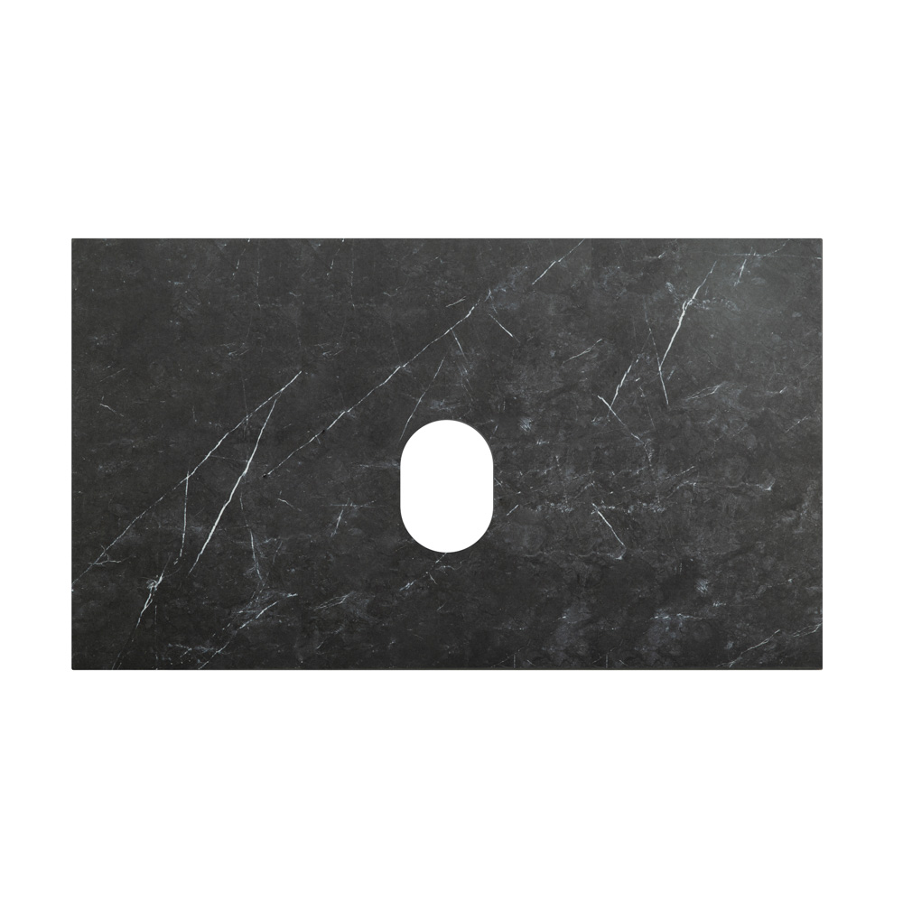Столешница BelBagno 800x460x20 без отверстия под смеситель, керамогранит, marmo nero opaco (черный матовый мрамор)