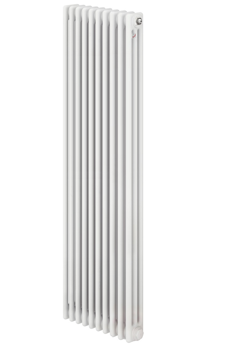 Радиатор стальной Zehnder Charleston Completto 3180 вертикальный трехтрубчатый, 10 секций, боковое подключение, белый