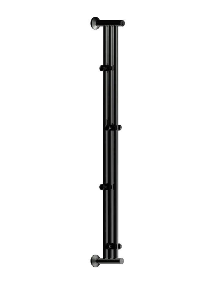 Полотенцесушитель водяной Bronze de Luxe Лонг 1200x180 подвесной вертикальный верхнее подключение, черный