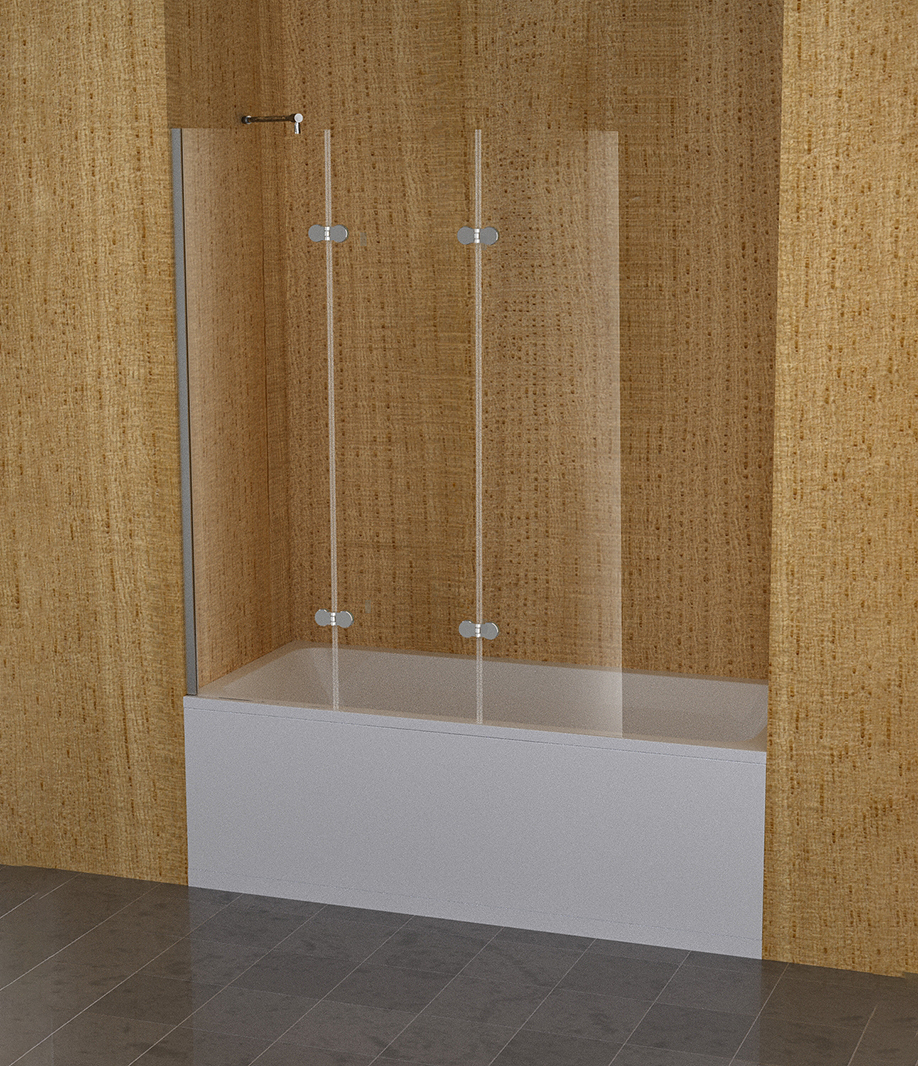 Шторка на ванну Avek Fort Z, 80x140, стекло прозрачное, профиль хром