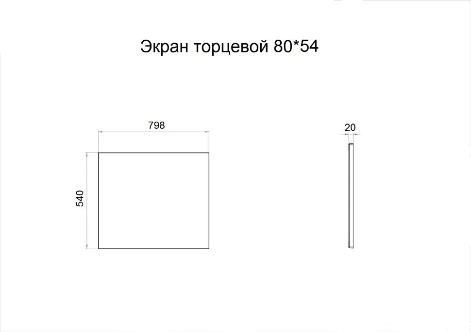 Панель боковая Triton 80x54 см, белый