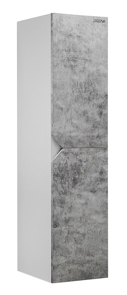 Шкаф-пенал подвесной Grossman Инлайн 35, белый / бетон