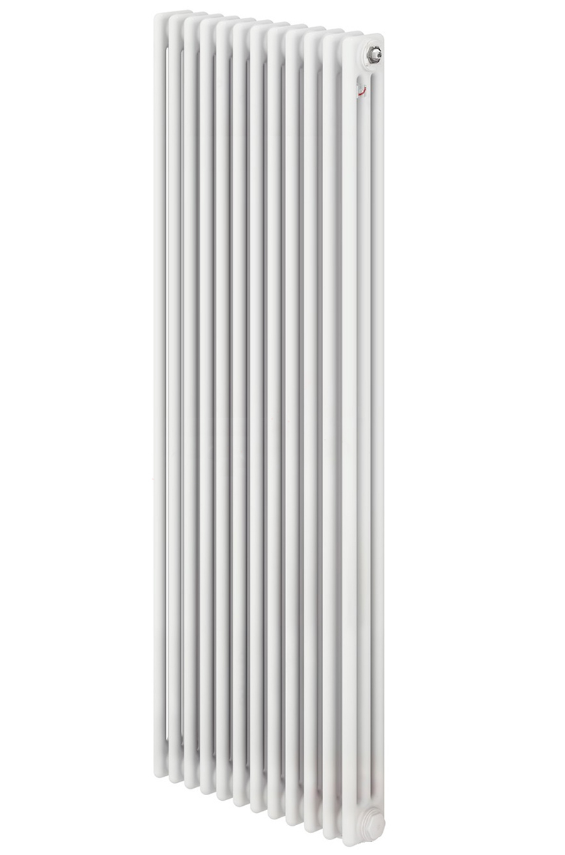 Радиатор стальной Zehnder Charleston Completto 3180 вертикальный трехтрубчатый, 12 секций, боковое подключение, белый
