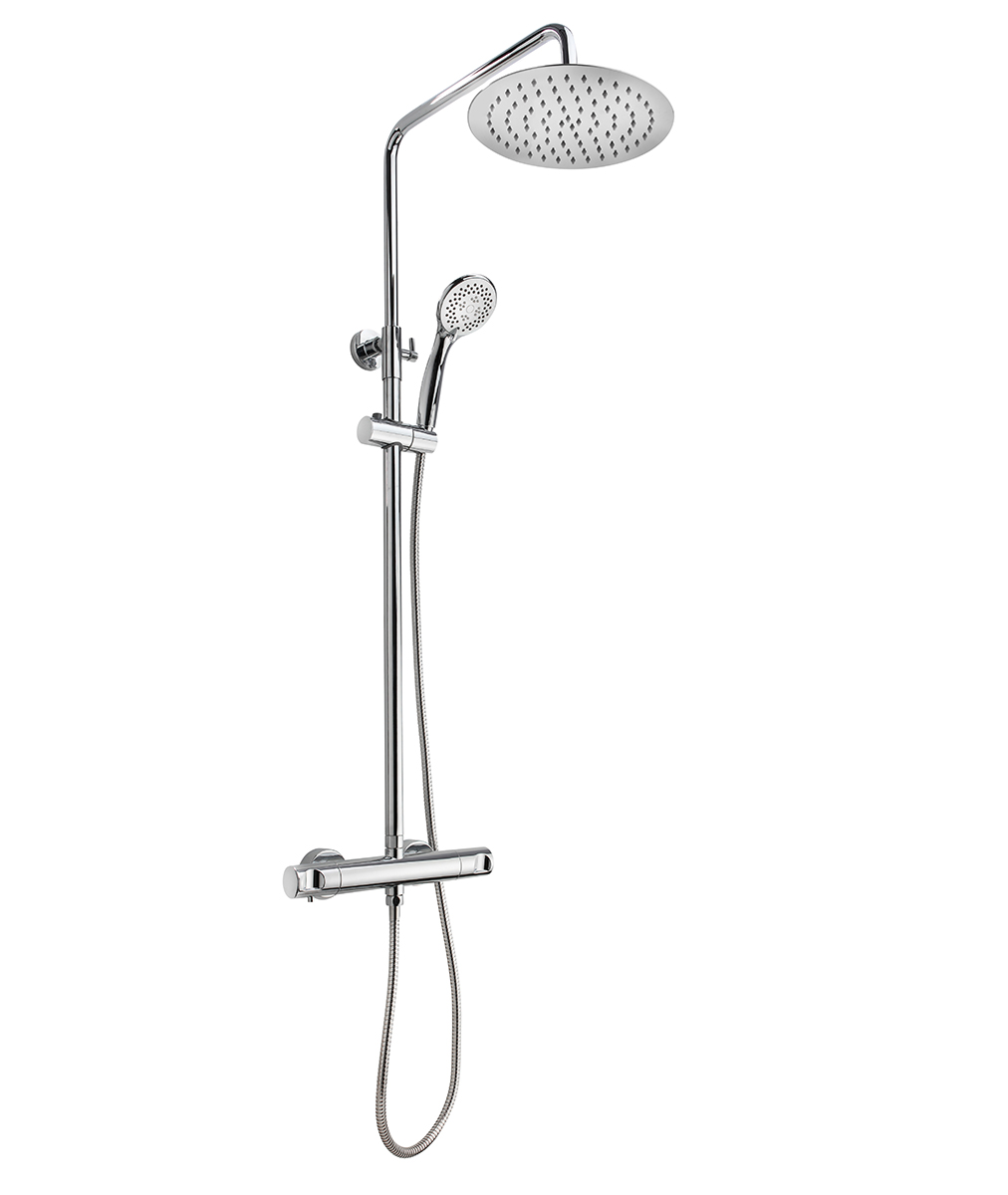 Душевая стойка Mofem Zenit 170-1901-00 термостатическая, со смесителем, верхним и ручным душем, без