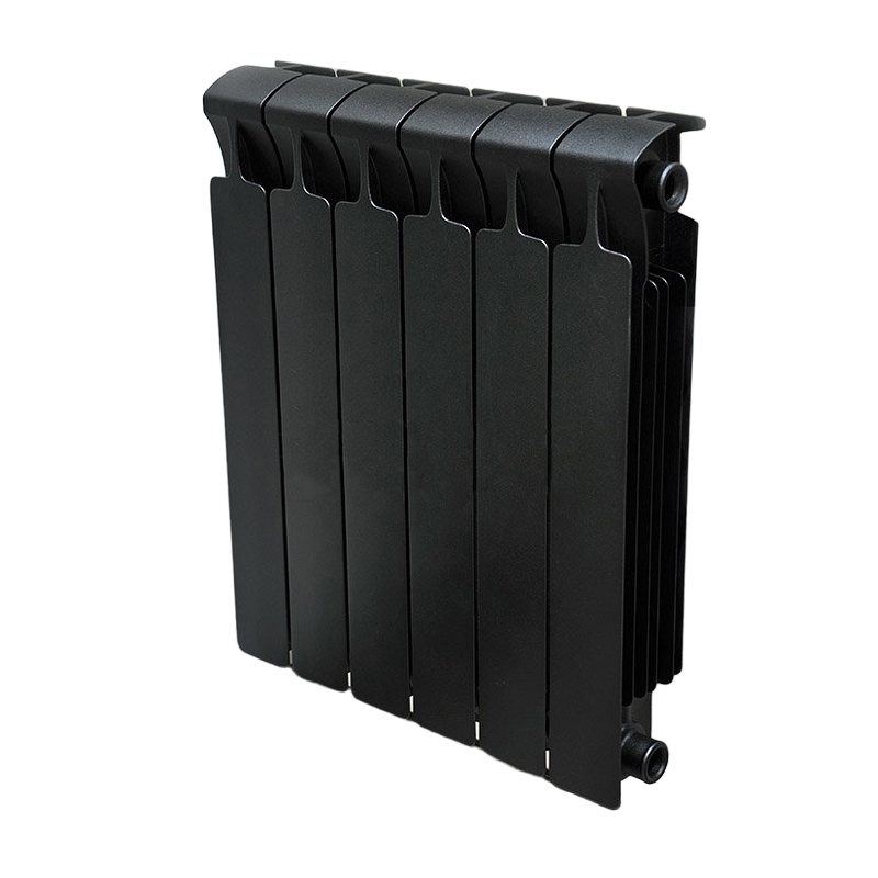 Радиатор биметаллический RIFAR Monolit 500, 6 секций, боковое подключение, антрацит (черный) матовый
