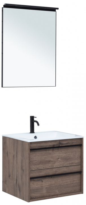 Комплект мебели для ванной комнаты Aquanet Lino 60, дуб веллингтон