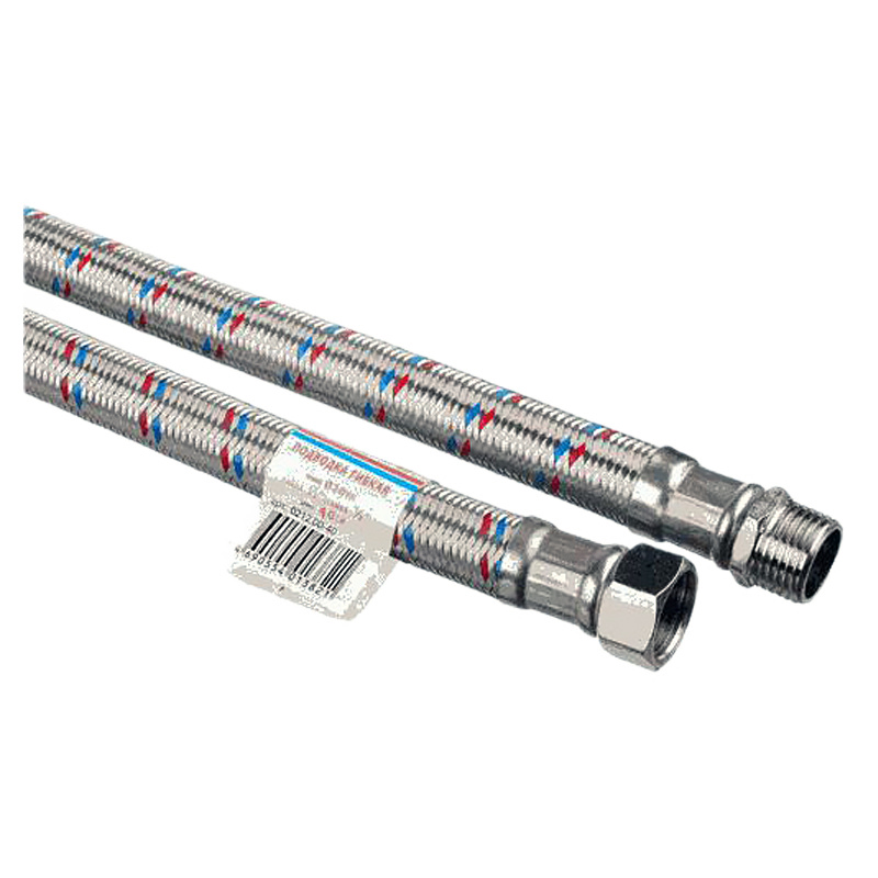Подводка гибкая для воды TР-сантехника Гигант, EPDM/нержавеющая сталь, 1/2" ВР (г) / НР, 100 см