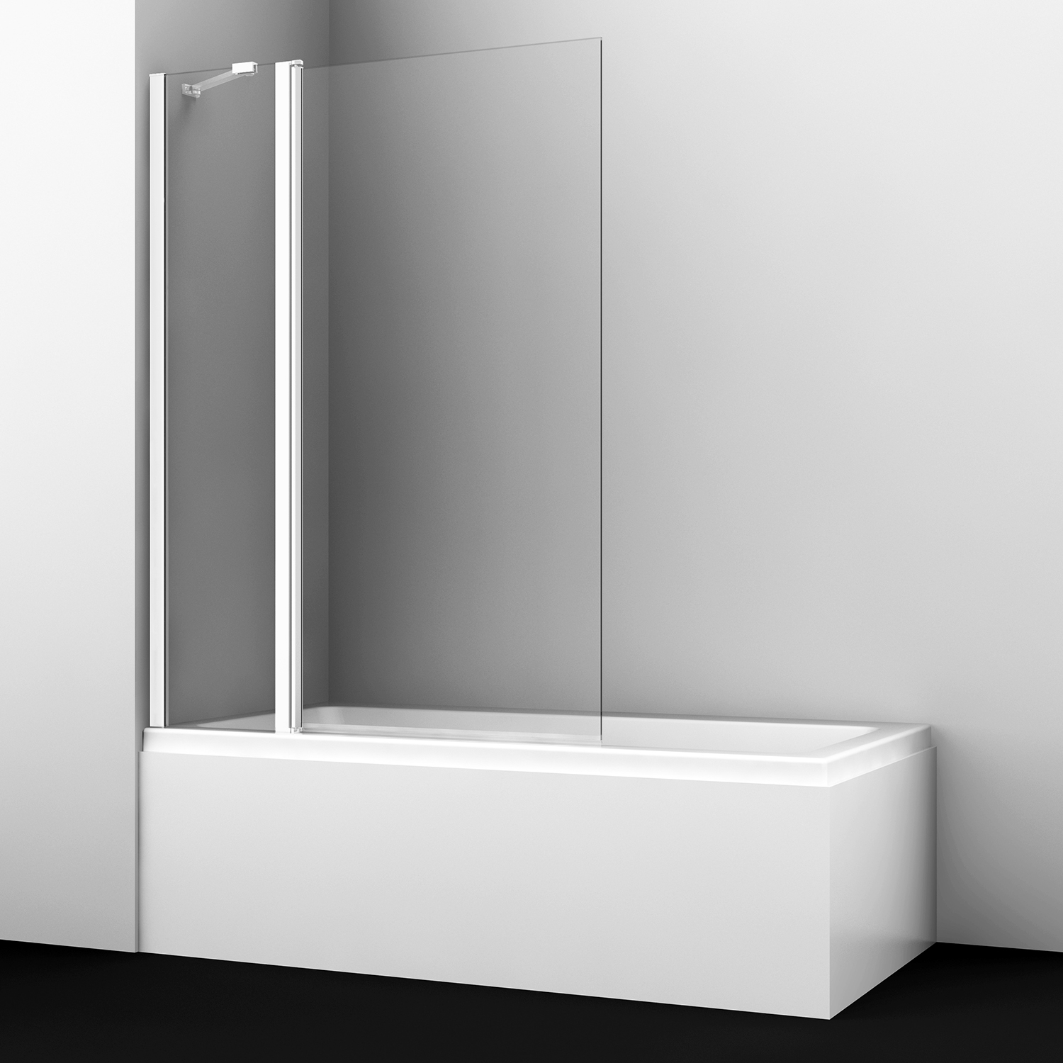 Шторка на ванну Wasserkraft Berkel 48P02-110WHITE Fixed 110x140, стекло прозрачное / профиль белый