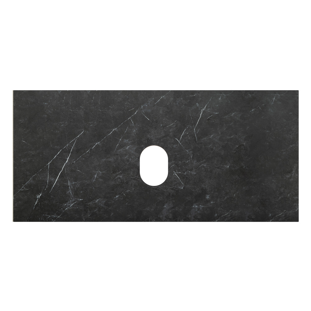 Столешница BelBagno 900x460x20 без отверстия под смеситель, керамогранит, marmo nero opaco (черный матовый мрамор)