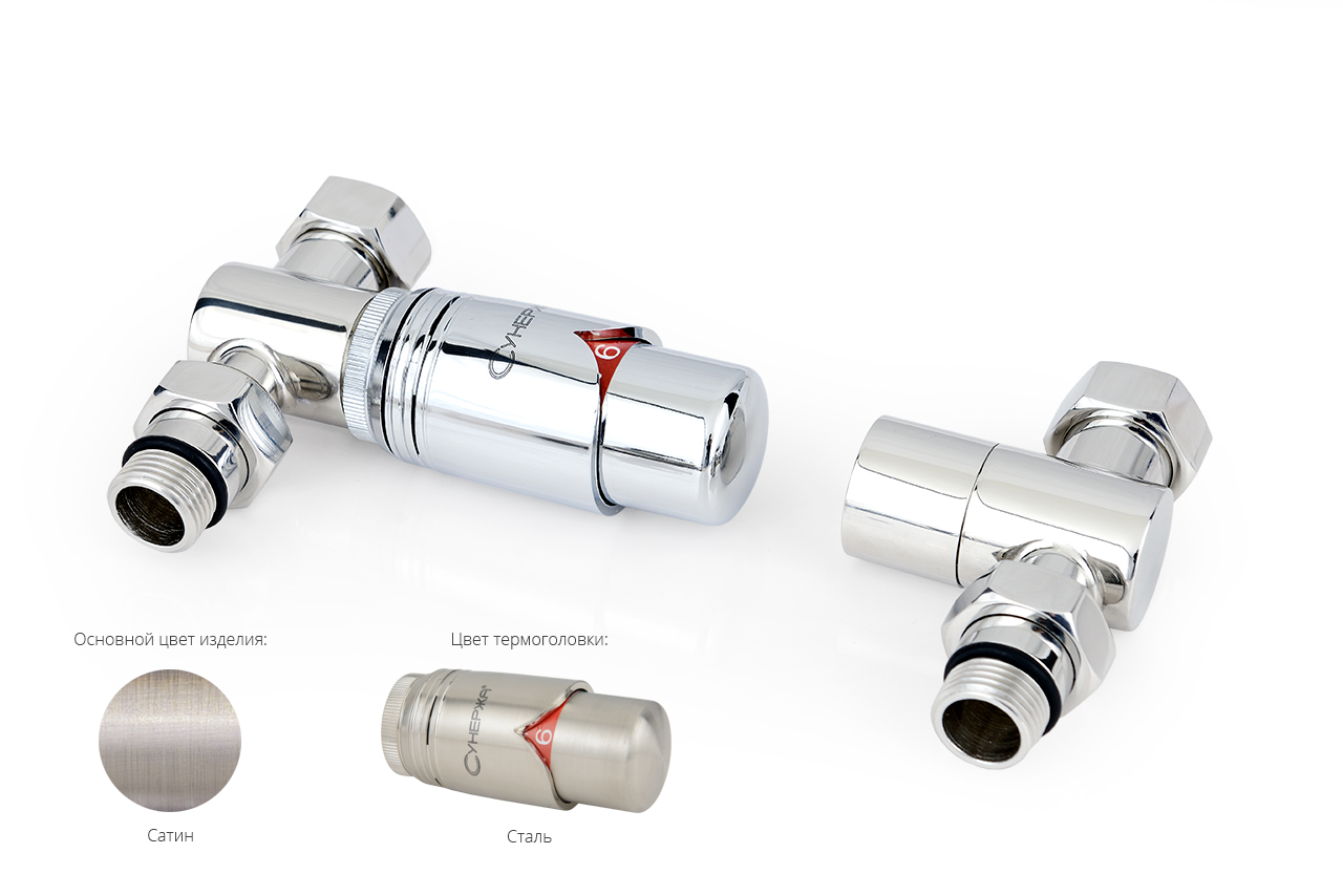 Терморегулятор автоматический Сунержа прямой G 1/2" НР x G 3/4" НГ (набор)