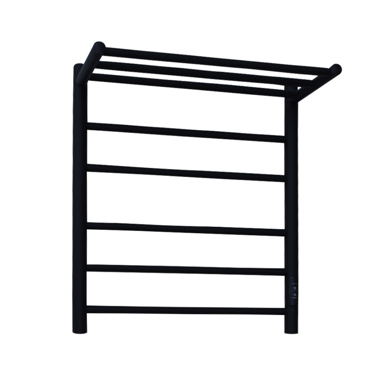 Полотенцесушитель электрический Melodia Shelf Ferrum 50x60 П5 (2-3) cухой ТЭН 93Вт встроенный диммер, черный матовый