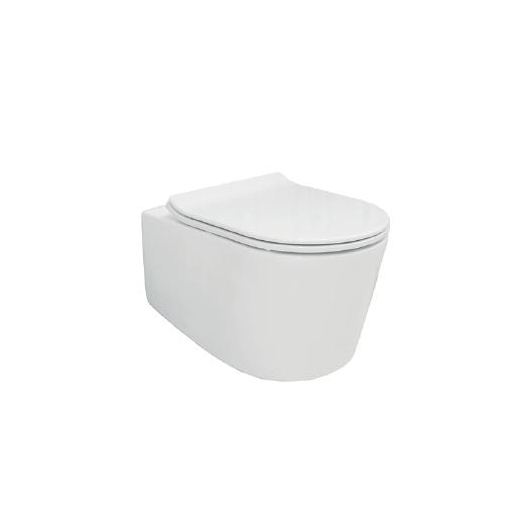 Унитаз подвесной Creo Ceramique Rennes безободковый с тонким сиденьем с микролифтом, белый