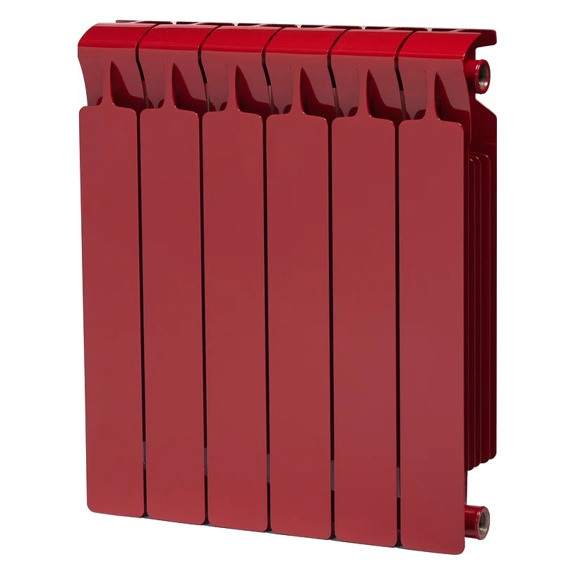 Радиатор биметаллический Rifar Monolit 500, 6 секций, боковое подключение, бордо