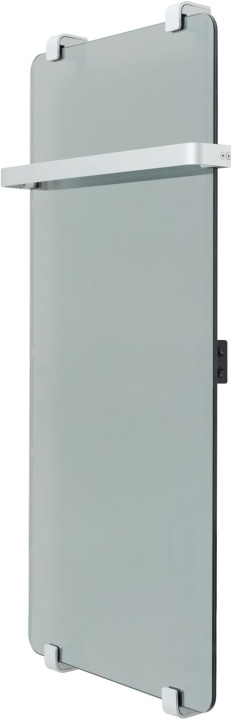 Полотенцесушитель электрический Allen Brau Infinity 100x44 зеркальный, с рейлингом и креплением / серебро браш