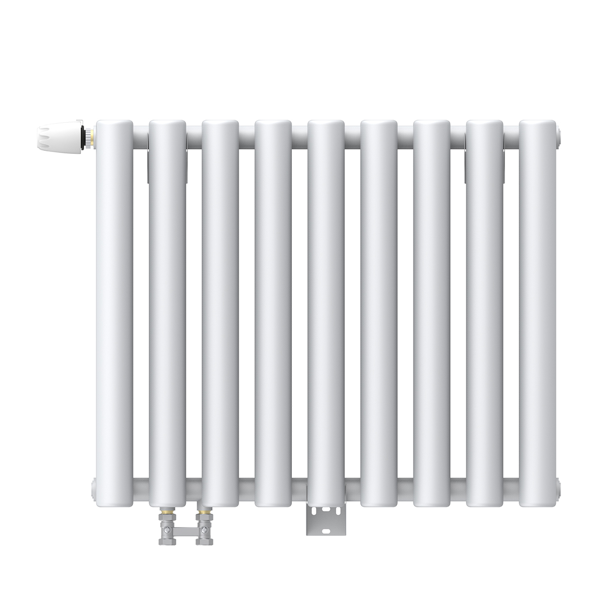 Радиатор стальной KZTO Гармония 2-750 9 секций, вертикальный 2-трубчатый, нижнее левое, белый глянцевый