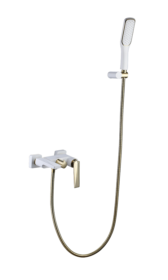 Смеситель Boheme Venturo 383-W для ванны с душем белый/золото