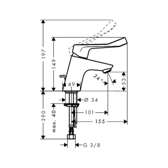 SMESITEL_DLYA_RAKOVINY_HANSGROHE_FOCUS_CARE_31910000_MONTAZHNAYA_SKHEMA_1