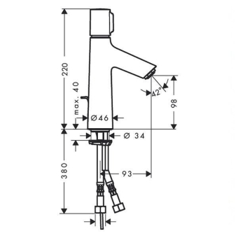 SMESITEL_DLYA_RAKOVINY_HANSGROHE_TALIS_SELECT_S_72042000_MONTAZHNAYA_SKHEMA_1