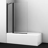 Шторка на ванну Wasserkraft Berkel 48P02-110BLACK Fixed 110x140, стекло прозрачное / профиль черный