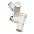 Кран для полотенцесушителя Melodia MKP21027Cwt угловой, 3/4" x 1/2" В/Н круглая ручка, (пара)/белый матовый